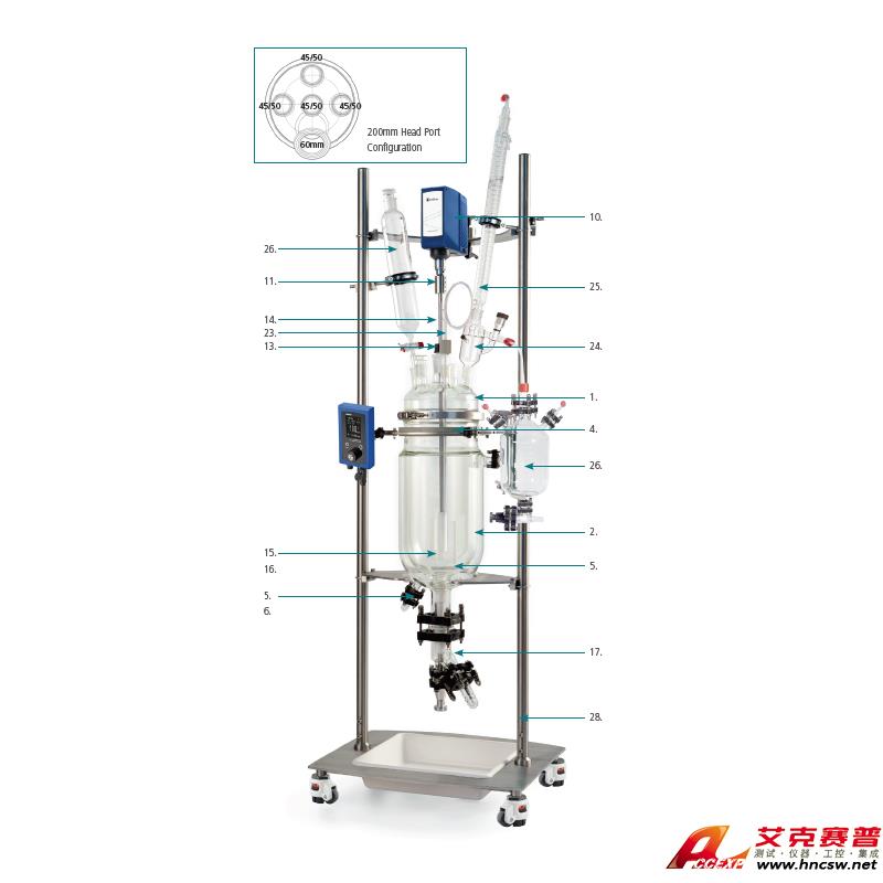 JULABO優(yōu)萊博 50L玻璃夾套反應(yīng)釜（DN300法蘭開口），JRS-1503-04