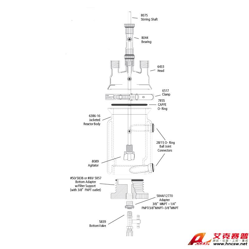 JULABO優(yōu)萊博 3000ml 夾套壓力過濾釜，CRS6386-124